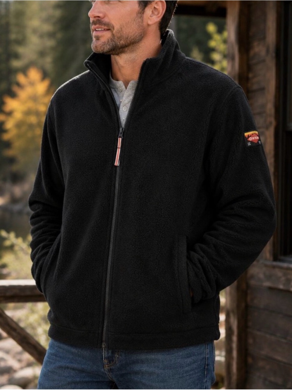 Orvis Black Full-Zip Sherpa Jacket